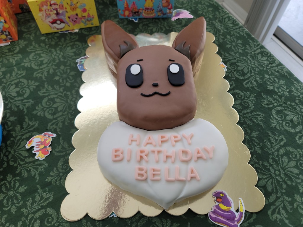 Eevee Pokemon shaped birthday cake