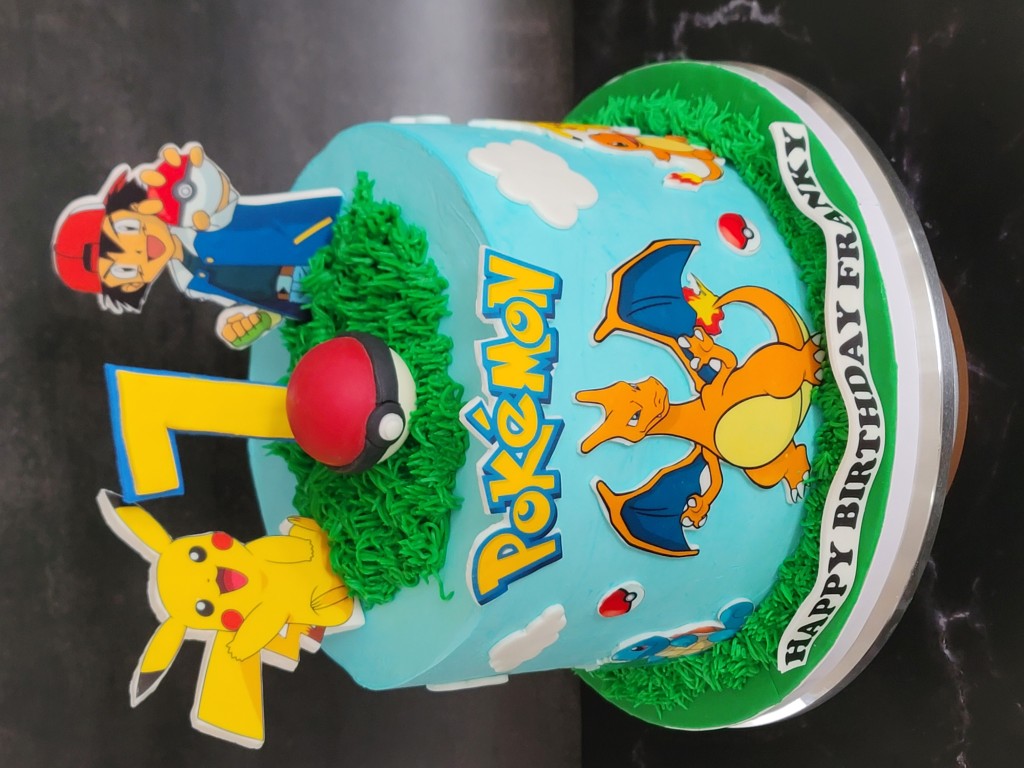 Pokemon themed birthday cake